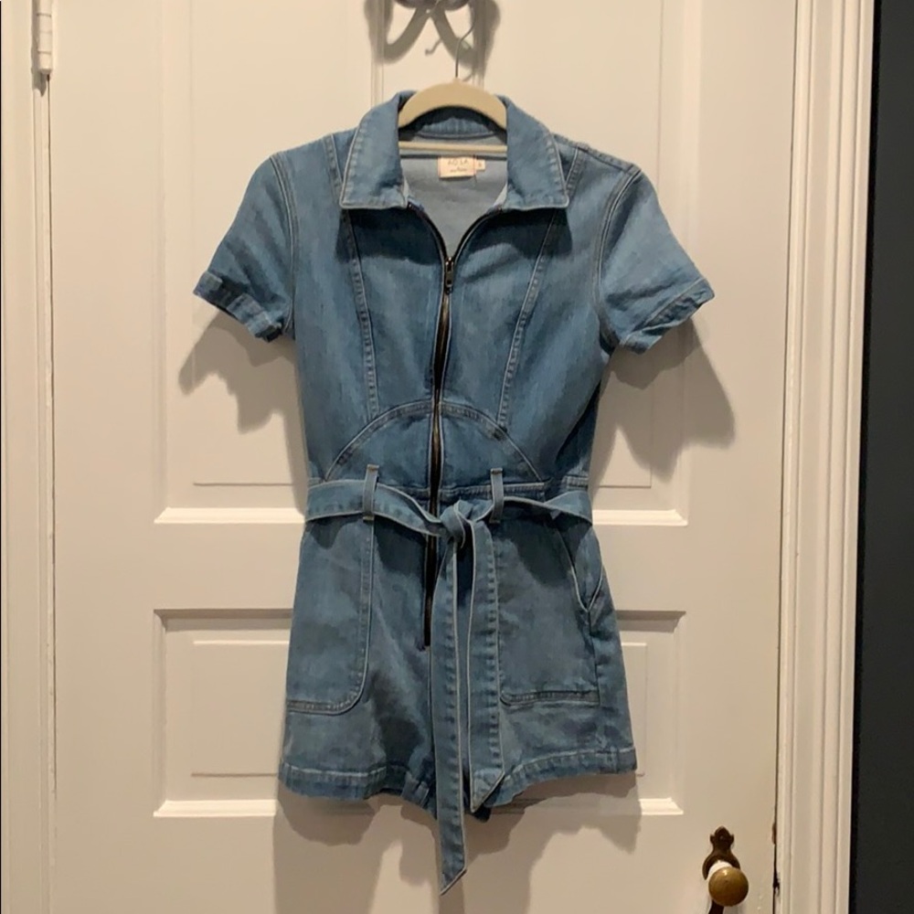 Alice and Olivia Denim Romper